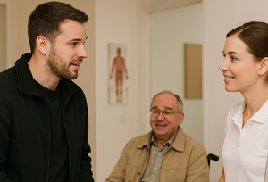 Betreutes Einzelwohnen: Begleitung zum Arzt (Foto KI unterstützt)
