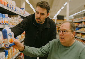 Betreutes Einzelwohnen: Gemeinsames Einkaufen (Foto mit KI Unterstützung)